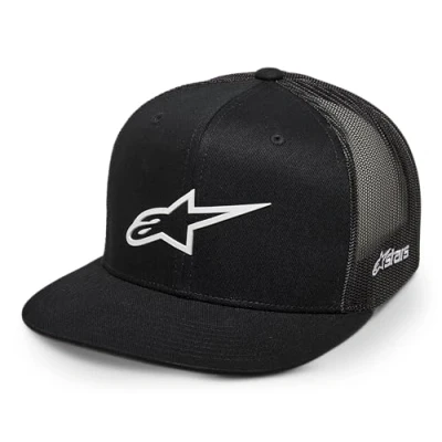 Image of Alpinestars Men&#039;s 3D Ageless Trucker Hat Baseball Cap, Black/White, One Size