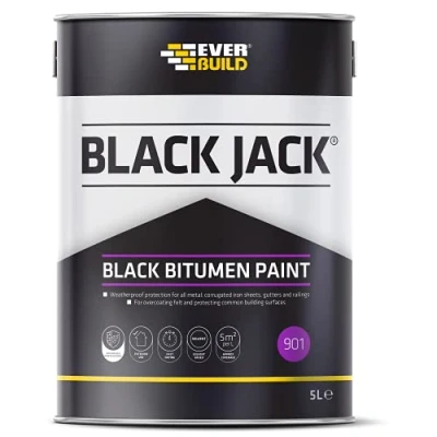 Image of Everbuild Black Jack 901 Bitumen Paint Solvent Based 5 Litre