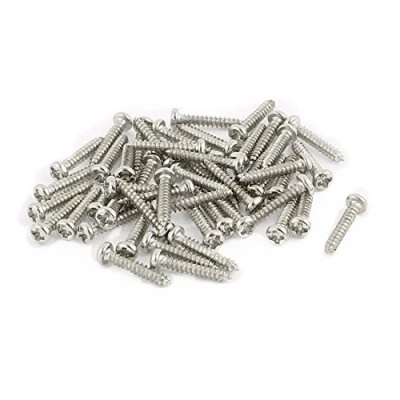 Image of sourcing map 50pcs M1.5 x 10mm Stainless Steel Phillips Pan Round Head Self Tapping Screws