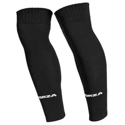 Image of FORZA Goalkeeper Pre Cut Socks Ultimate Comfort Football for Optimal Performance Available in 3 Sizes and 4 Colours (S/M (UK 7), Black)