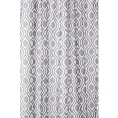 Image of Croydex Grey Medallion Textile Shower Curtain with Hygiene &#039;N&#039; Clean