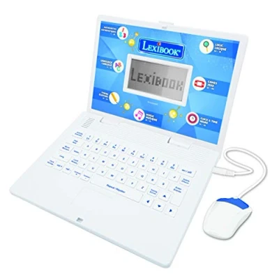 Image of Lexibook JC598i1_02 Educational and Bilingual Laptop French/English Toy for Children with 124 Activities to Learn Mathematics, Dactylography, Logic, Clock Reading, Play Games Music