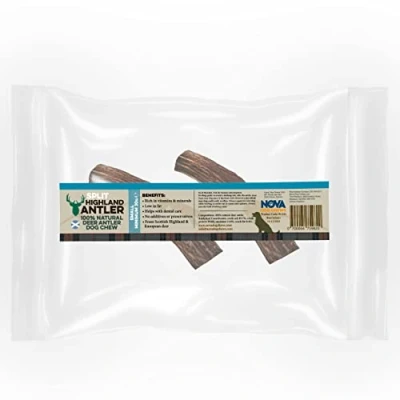 Image of Highland Split Antler Small Dog Chew Pack of 2 Horns Organic Chews Toy For Puppies