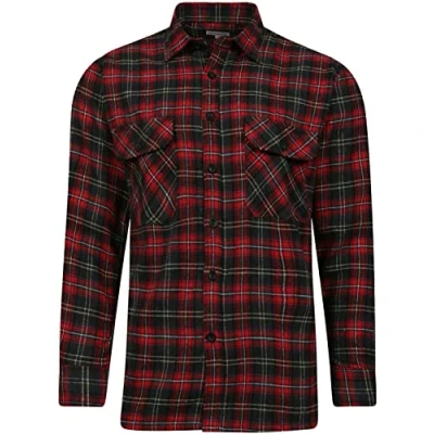 Image of BRAND KRUZE Mens Check Shirts Long Sleeve Lumberjack Flannel Work Casual Button Shirt S 5XL (as8, Alpha, m, Regular, Standard, Red, M)