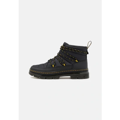 Image of Dr. Martens Combs Padded Unisex Laceup ankle boots, Size: 5, Black Leather and textile