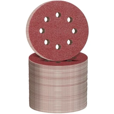 Image of Aucenix 125mm Sanding Discs Sheets: 8 Holes Assorted Grits Pads Hook and Loop Sandpaper Sheets for Random Orbital Sander (400Grit 80Pcs)