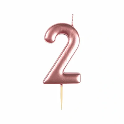 Image of amscan 9911547 Rose Gold Numerical Candle 2