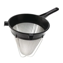 Image of Matfer Bourgeat 017362 EXOGLASS Bouillon Strainer 10&quot; Boullon, Stainless Steel, Black/Grey