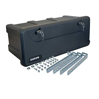Image of Blackit L 750 x 300 355 mm + Mounting Kit VH401 Stainless Steel House, Drawbar Box with 2 Locks, Tool for Trailer Storage Box, 50 Litre Daken B50