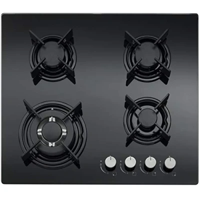 Image of MyAppliances ART28924 60cm Black Gas on Glass Hob with 4 Cooking Zones &amp; Pro Enamel Pan Supports