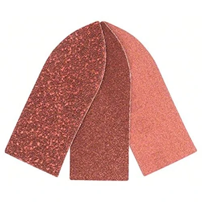 Image of Bosch 2609256A41 Sanding Sheets for Delta Sander Set of 6 32 mm No Holes Grit Size 2X G60 G120 G240 Velcro
