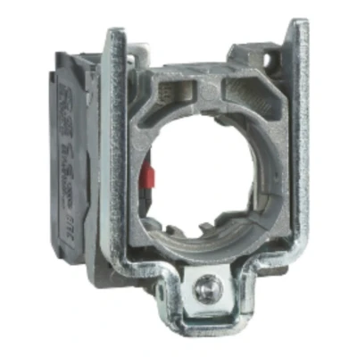 Image of Schneider Electric, Harmony, ZB4BZ102, Single contact block with body/fixing collar, metal, screw clamp terminal, 1 NC