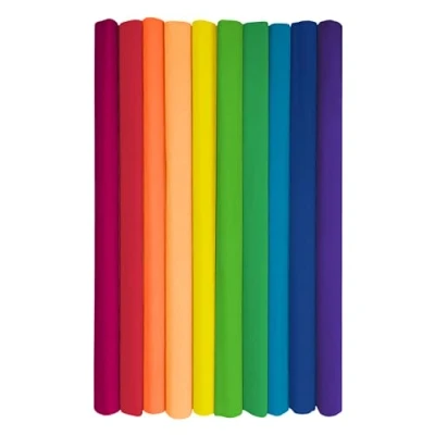 Image of Interdruk Crepe Paper Rolls for Kids, DIY and Decorations Pack of 10 Reels (50cm x 200cm, 28g/m2) Rainbow Colours Assorted