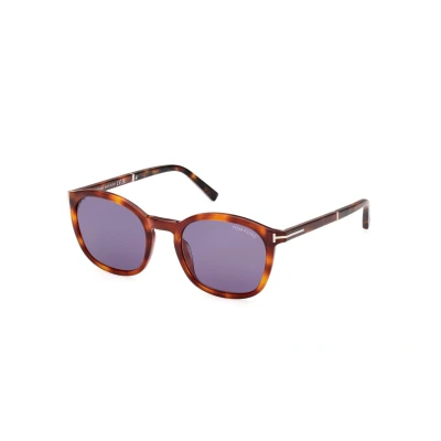 Image of TOM FORD Man FT1020 Jayson 53v Sunglasses Acetate Havana Blue Squared Normal
