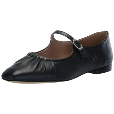Image of Sam Edelman Women&#039;s Micah Mary Jane Flat, Black Leather, 6 UK