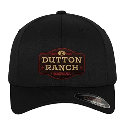 Image of Yellowstone Officially Licensed Dutton Ranch Flexfit Cap (Black), Large/X Large
