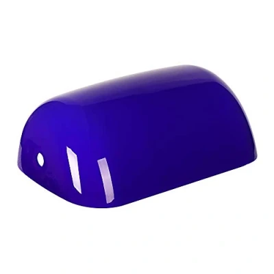 Image of Newrays Replacement Glass Bankers Lamp Shade Cover for Desk (Blue)