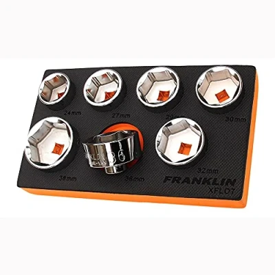 Image of 3/8&quot; Drive Low Profile Filter Socket Set 7 Pcs Franklin Tools XFLO7