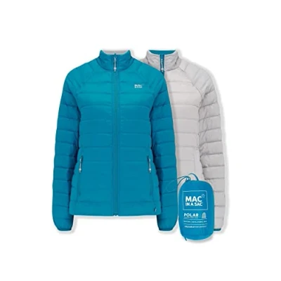 Image of Mac in a Sac Polar Packable Women&#039;s Down Jacket Petrol Soft Grey XXL