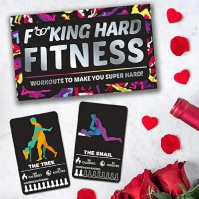 Image of Gift Republic F*cking hard Fitness Cards Multicolor 5.51 x 3.15 0.98 inches
