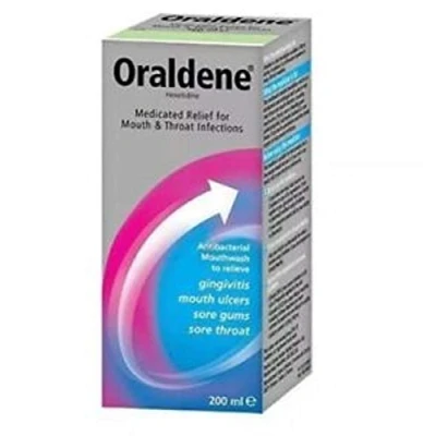 Image of Oraldene Medicated Relief for Mouth &amp; Throat Infections 200ml Pack of 1