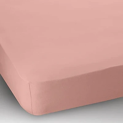 Image of 15&quot; Extra Deep Single Bed Cotton Jersey Fitted Sheet Pink