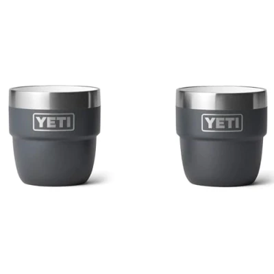 Image of YETI Rambler Espresso Cup, Vacuum Insulated Stainless Steel Stackable Charcoal, 2 Pack 4 oz (118 ml)