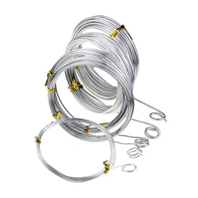 Image of Silver Aluminum Craft Wire, 5 Assorted Sizes (1 mm, 1.5 2 2.5 mm and 3 in Thickness) Wire Rolls for DIY Sculpture Crafts, Each Roll 16.4 Feets / Meters Length