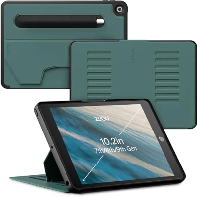 Image of ZUGU iPad 10.2 Case for 7th / 8th 9th Gen 2019/2020 2021 Ultra Slim Protective Cover Apple Pencil Holder Convenient 8 angle Magnetic Stand &amp; Auto Sleep/Wake [ inch, Pine ]