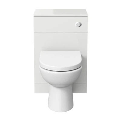 Image of Modern Toilet Unit BTW Back to Wall Bathroom Cloakroom Furniture Matte White
