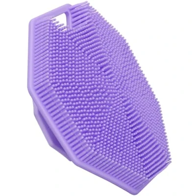 Image of Alyvisun Silicone Body Scrubber with Hook and Suction, Handheld Shower Bath Brush for [Gently Exfoliate &amp; Massage], Cleansing All Skin Type (Purple)