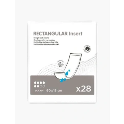 Image of Ontex Rectangular Insert Pad 60 x 15 cm Maxi Plus Pack of 28