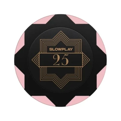 Image of SLOWPLAY Nash Clay Poker Chips, 14 Grams Heavyweight Composite, 40mm Large Chips in Bulk, Pack of 50 with Denomination 25