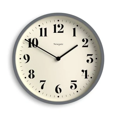 Image of NEWGATE® Number Four Modern Wall Clock Small Clocks Round Kitchen for Living Room Office Contemporary Case Minimalist Dial (French Navy)