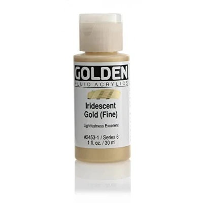 Image of Pro Art Golden Fluid Acrylic Paint 1 oz Iridescent Gold Fine