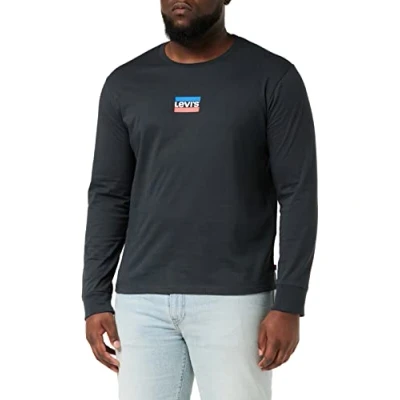 Image of Levi&#039;s Men&#039;s Long Sleeve Standard Graphic Tee T Shirt, Mini Sportswear Pirate Black, XL