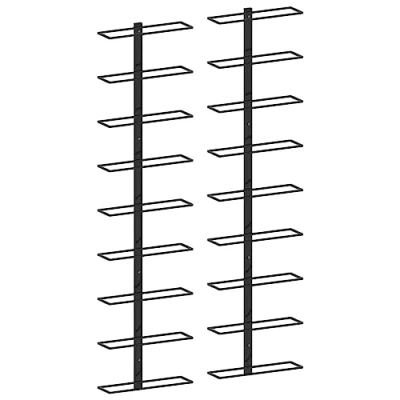 Image of vidaXL Wall mounted Wine Racks for 18 Bottles in Black Iron Stylish, Durable Storage Solution Living Room, Kitchen, or Dining Room