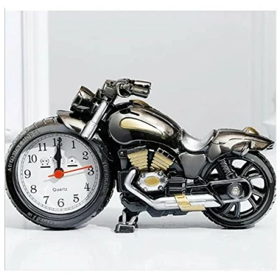 Image of LIZZIE JACOBS New Alarm Clock Motorcycle Classic Motorbike Quartz Looking Novelty Desk Chopper Creative Home Birthday Gift