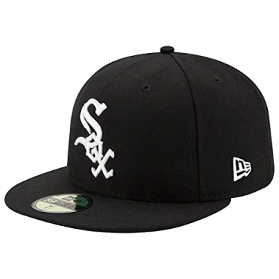 Image of New Era Chicago White Sox Cap 59Fifty Basecap Baseball Fitted Kappe MLB schwarz 7 3/4 62cm (XXL)