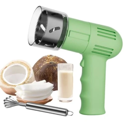 Image of Electric Coconut Opener, Opener Tool, Portable Reusable Stainless Steel Punching Shell Remover, Easy to Open, for Shop Restaurant Juice green