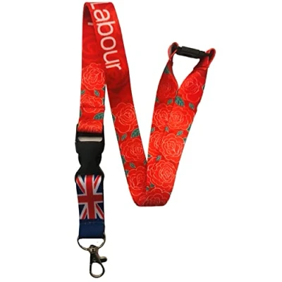 Image of PAC Supplies Global 20MM Political Neck Lanyard With Safety Breakaway &amp; Detachable Buckle Clip (Labour Party, 1 Lanyard)