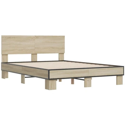 Image of vidaXL Bed Frame without Mattress Sonoma Oak 120x200 cm