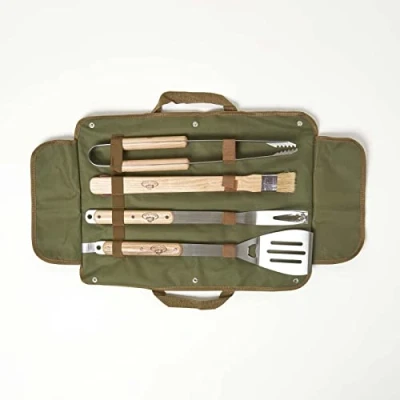 Image of HOMESCAPES BBQ Tool Set in Foldable Storage Bag