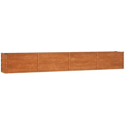 Image of vidaXL Garden Raised Bed in Rusty Corten Steel Durable, Weather Resistant, Low Maintenance Planter Ideal for Flowers, Vegetables/Herbs Safe Edge Fold Design