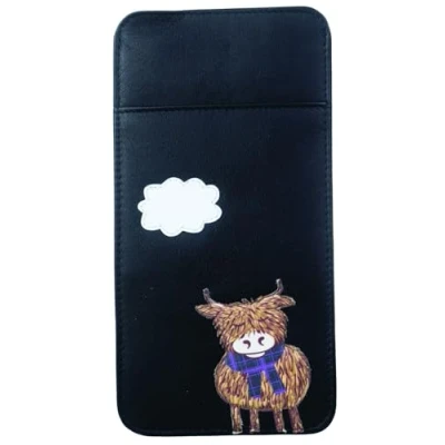 Image of Mala Leather Bella Collection Soft Slim Glasses Case 5195_33 Black