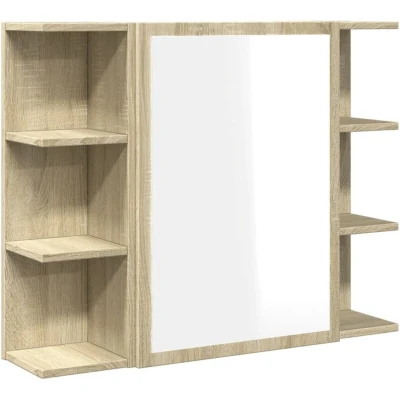 Image of vidaXL Bathroom Mirror Cabinet Sonoma Oak 80x20.5x64 cm Engineered Wood