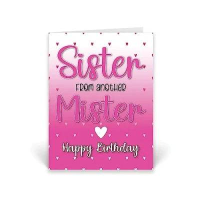 Image of Rib ticklerz Sister From Another Mister Happy Birthday Card Funny For Best Friend Sarcasm Witty Comedy Greeting Cards Bestie Gift CD189