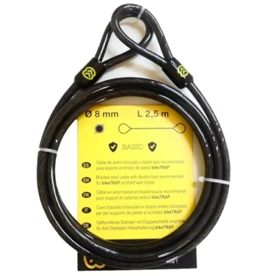 Image of bikeTRAP Anti Theft Bike: Double Loop Steel Cable for Support and Padlock Lock