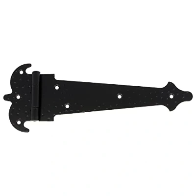 Image of Amig Reinforced Hinge with Two Black Blades Mod. 554 Steel Finish in Forging Style for Smooth Hinged Doors of Entry and Passage Exterior Interior, Cabinets 250 x 111 2 mm