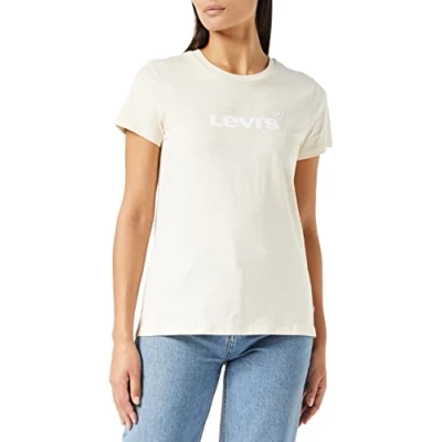 Image of Levi&#039;s Women&#039;s The Perfect Tee Large Batwing Logo T Shirt, Foil Whitecap Gray, XS